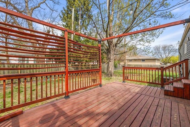 wooden terrace with fence