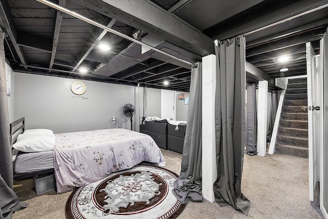bedroom with carpet