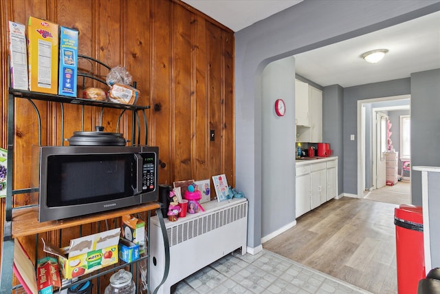 interior space with radiator heating unit and baseboards