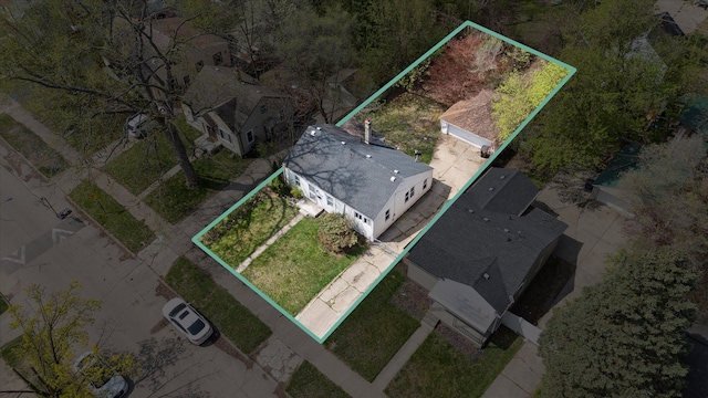 view of subject property featuring property parcel outlined
