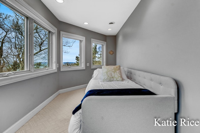 5575 Beechmont Rd, Whitehall, MI 49461 - bedroom with baseboards, visible vents, and recessed lighting