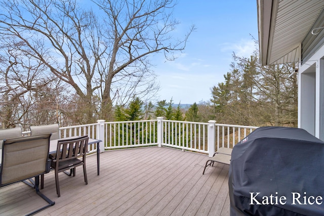 5575 Beechmont Rd, Whitehall, MI 49461 - wooden terrace with grilling area