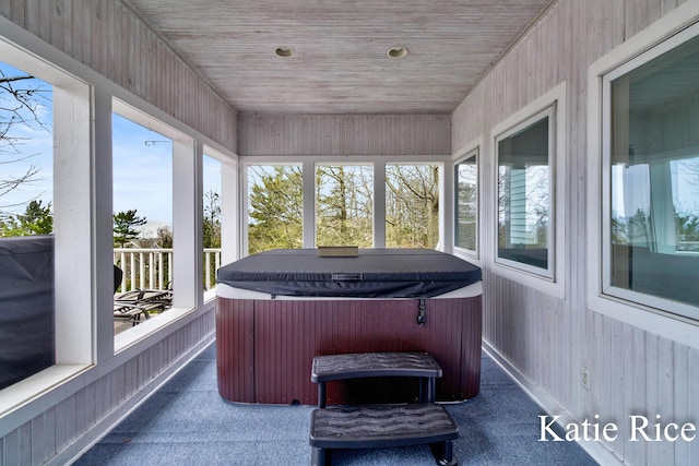 5575 Beechmont Rd, Whitehall, MI 49461 - sunroom with a hot tub