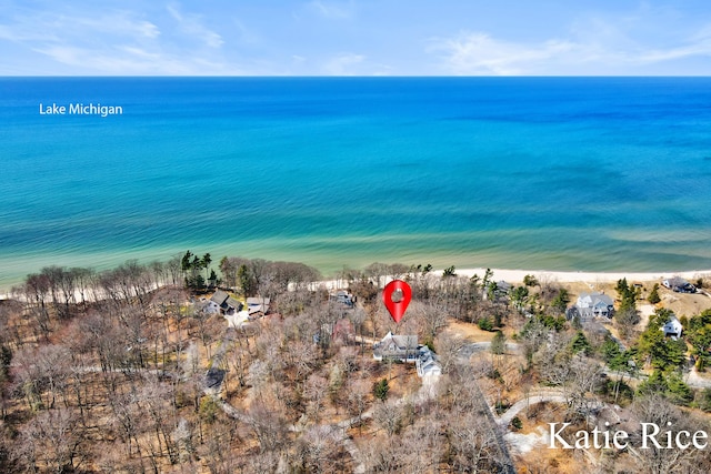 5575 Beechmont Rd, Whitehall, MI 49461 - bird's eye view with a beach view and a water view