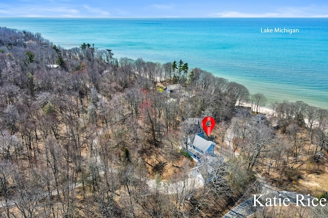 5575 Beechmont Rd, Whitehall, MI 49461 - drone / aerial view featuring a water view