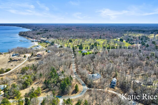 5575 Beechmont Rd, Whitehall, MI 49461 - birds eye view of property with a forest view and a water view