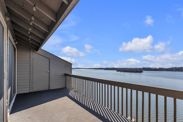 balcony with a water view