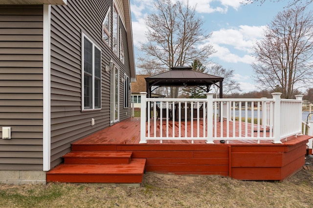 1219 Nokomis Dr, Gladwin, MI 48624 - wooden deck featuring a gazebo