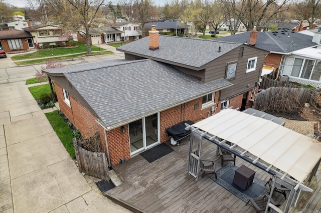 bird's eye view with a residential view