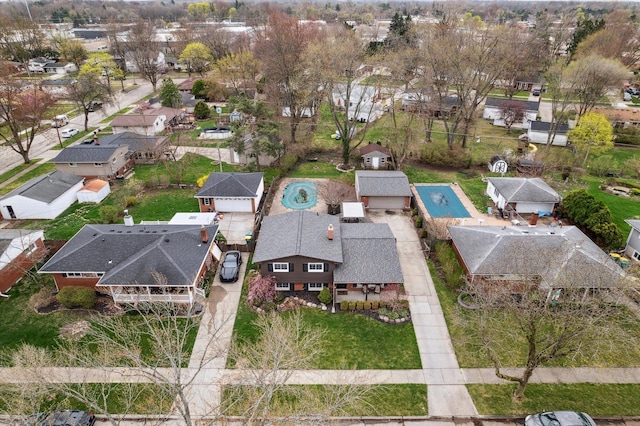 bird's eye view featuring a residential view