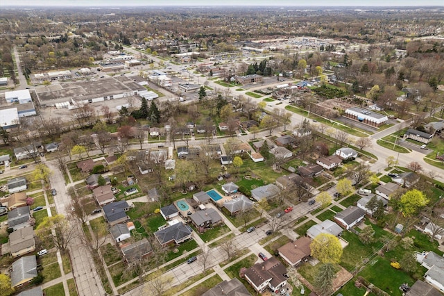 aerial view featuring a residential view