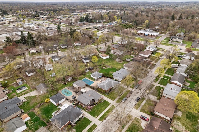 aerial view with a residential view