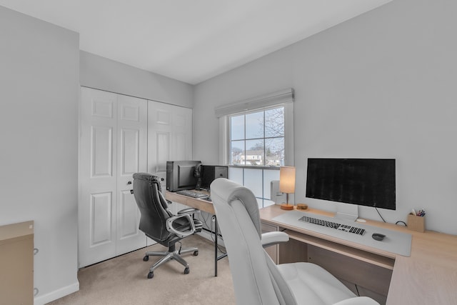 view of carpeted office