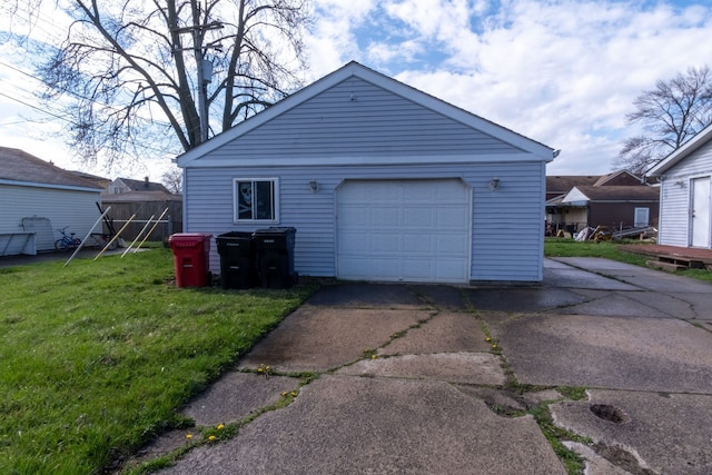 detached garage with driveway