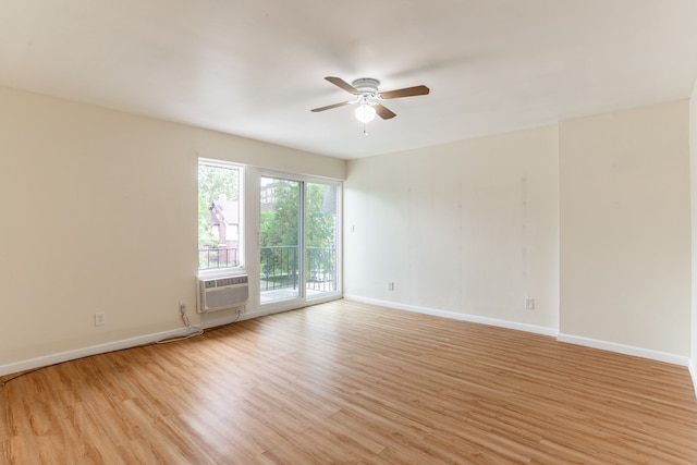 640 Virginia Park St, Detroit, MI 48202 - unfurnished room with baseboards, a ceiling fan, and light wood-style flooring