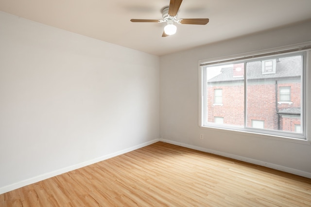 640 Virginia Park St, Detroit, MI 48202 - spare room with ceiling fan, baseboards, and light wood-style flooring