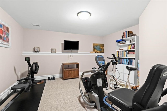 8427 Boulder Shores Dr, South Lyon, MI 48178 - workout area featuring carpet flooring and baseboards