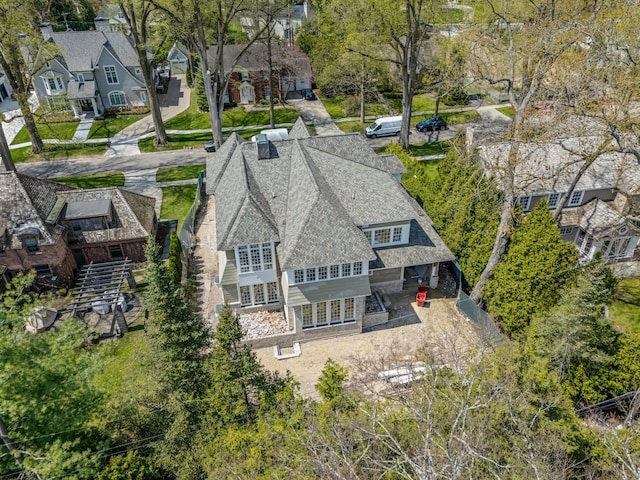 drone / aerial view with a residential view