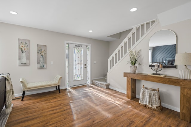 1525 Hiller Rd, West Bloomfield, MI 48324 - entryway featuring baseboards, recessed lighting, and wood finished floors