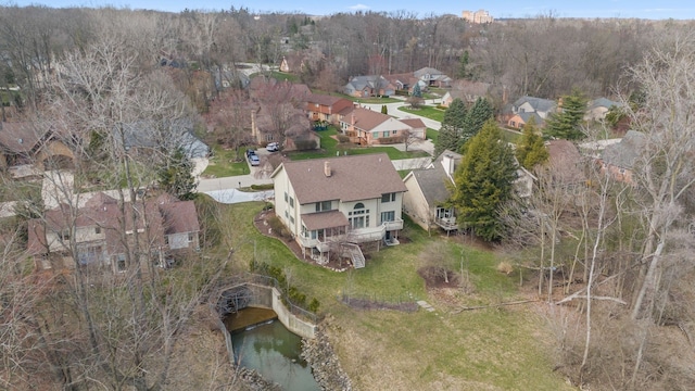 bird's eye view with a residential view