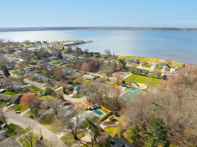 135 California Ave, Muskegon, MI 49445 - bird's eye view with a water view and a residential view