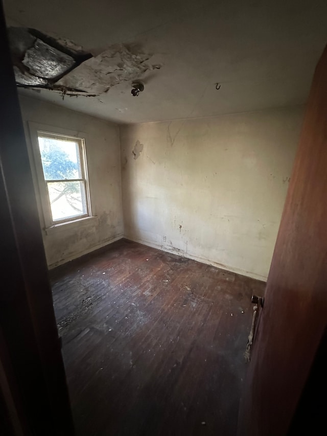 spare room with wood-type flooring