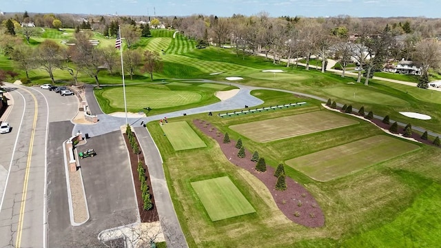aerial view with view of golf course