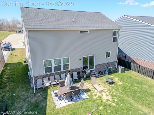 51306 Kirby Dr, Chesterfield, MI 48047 - rear view of house featuring a patio and a shingled roof