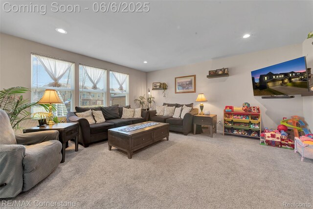 51306 Kirby Dr, Chesterfield, MI 48047 - carpeted living area with recessed lighting