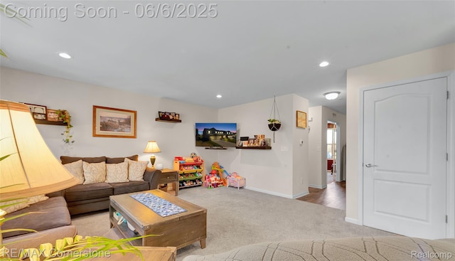 51306 Kirby Dr, Chesterfield, MI 48047 - carpeted living area with recessed lighting and baseboards