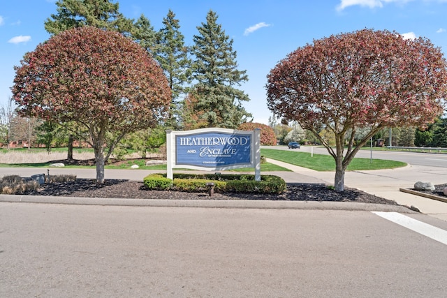 view of community sign