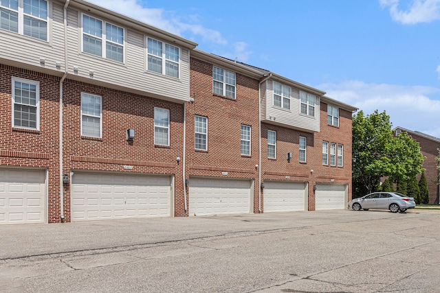 view of building exterior featuring a garage