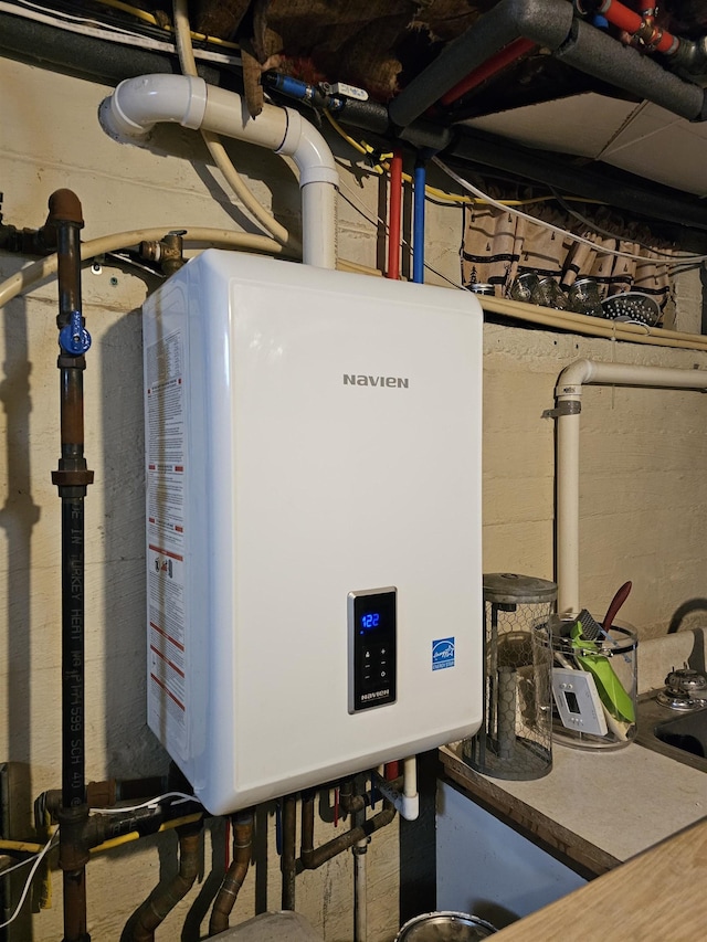 utilities featuring tankless water heater
