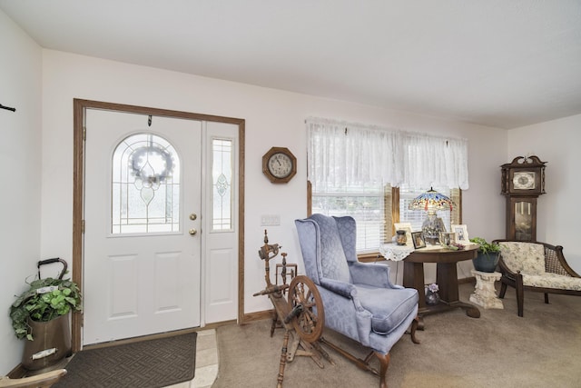 9155 Ivanhoe Dr, Onekama, MI 49675 - entryway with carpet floors and a healthy amount of sunlight