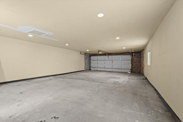 garage featuring recessed lighting