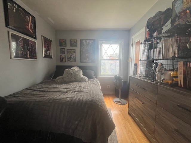 bedroom featuring light wood-type flooring