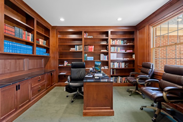 view of carpeted office