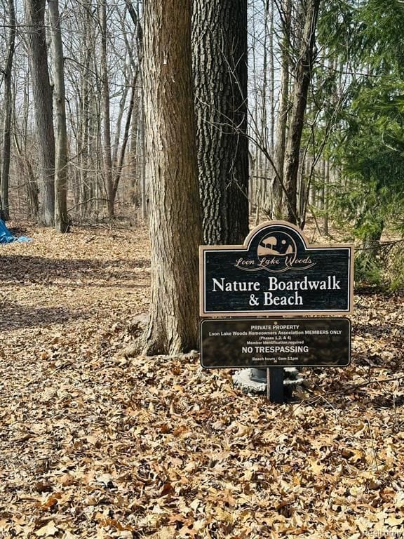 view of community sign