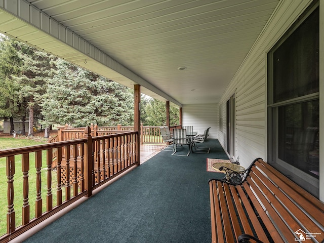 view of patio / terrace with covered porch and outdoor dining space