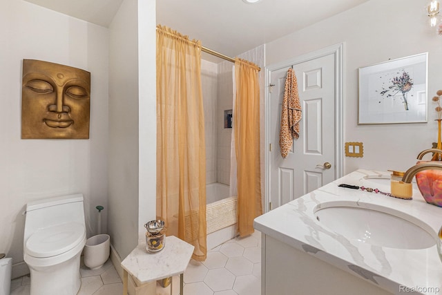 4311 Miracles Blvd Unit 22, Detroit, MI 48201 - full bath with shower / bathtub combination with curtain, tile patterned flooring, toilet, and double vanity