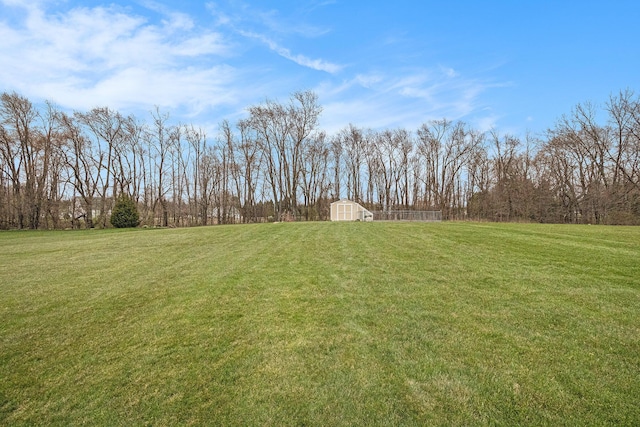 view of yard with an outdoor structure and a barn
