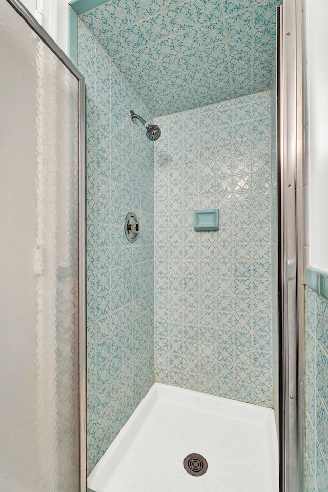 full bathroom featuring a shower stall