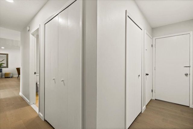 hall featuring light wood-type flooring