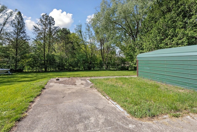 view of grassy yard
