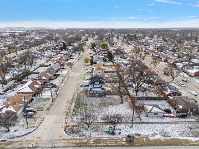 aerial view with a residential view