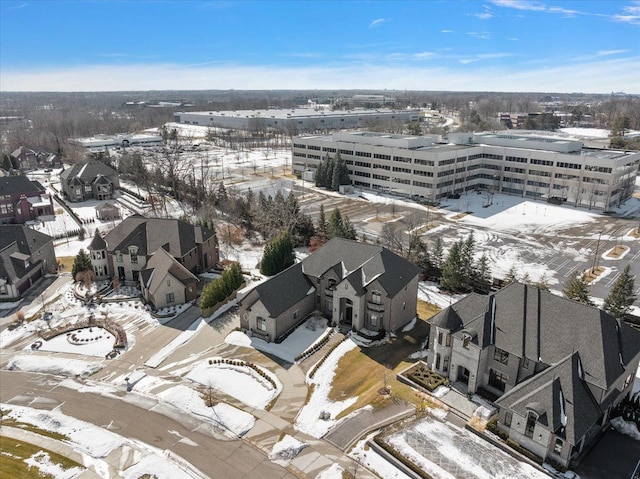 3888 Thatcher Dr, Rochester Hills, MI 48309 - snowy aerial view with a residential view