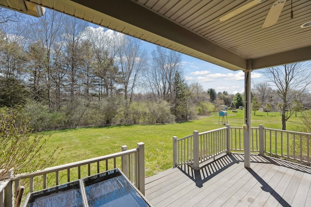 11613 Butler Rd, Willis, MI 48191 - wooden deck featuring a yard