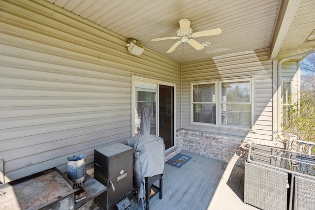 11613 Butler Rd, Willis, MI 48191 - view of patio / terrace featuring ceiling fan and a wooden deck