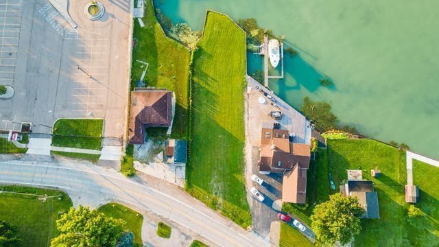 37340 Jefferson Ave, Harrison Township, MI 48045 - birds eye view of property featuring a water view