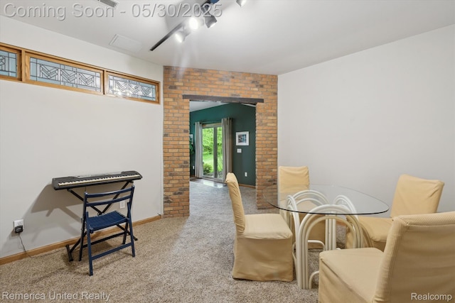 1317 Peppergrove Dr, Brighton, MI 48116 - carpeted dining space featuring ceiling fan and baseboards